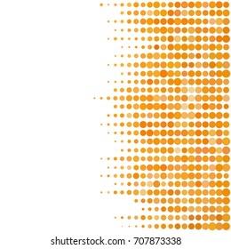 Abstract geometric white red background with halftone effect. Mesh of random circles. Different size dots.