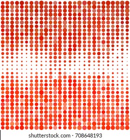 Abstract geometric white red background with halftone effect. Mesh of random circles. Different size dots.