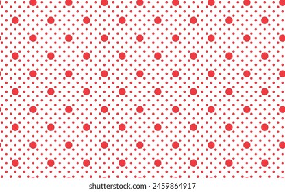 Abstract geometric white and red polka dot seamless pattern design for textile, fabric, and clothing packaging prints. Cute funny illustration wallpaper background vector.eps