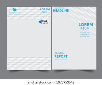 Abstract geometric white report cover Business Book Cover Design Template in A4. Can be adapt to Brochure, Annual Report, Magazine, Poster, Corporate Presentation, Portfolio, Flyer, Banner, Website