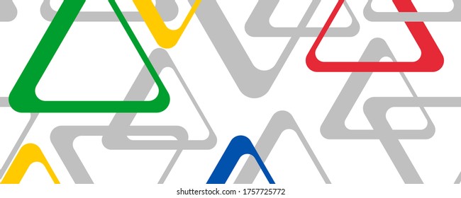 abstract geometric wide background with gray and colorful triangles