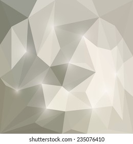 Abstract geometric winter snow soft colored polygonal triangular background with glaring lights for use in design