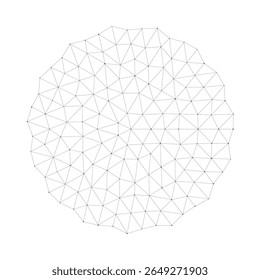 treillis filaire géométrique en Abstrait formant un motif polygonal circulaire idéal pour les arrière-plans, la technologie, la science ou les projets graphiques modernes isolés sur une illustration vectorielle sur fond blanc