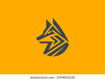 Abstract Geometric Wolf Logo – A sleek geometric wolf, symbolizing leadership, adaptability, and instinct.