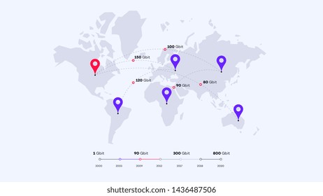 Abstract Geometric World Map. Most Popular Infographic Elements. Vector Collection. All Charts With Editable Strokes.