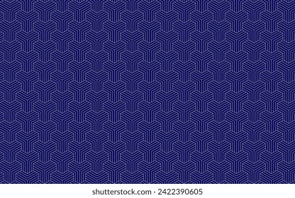 Abstract geometric Y illusion blue and gray color graphic design print pattern