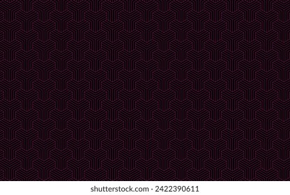 Abstract geometric Y illusion purple color graphic design print pattern
