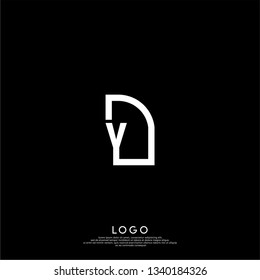 abstract geometric YD logo letter design concept