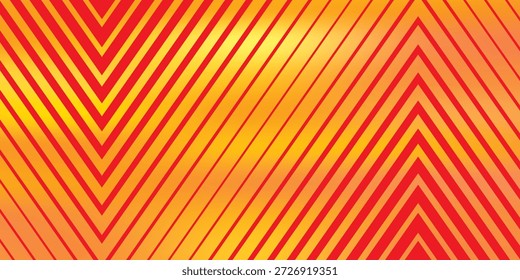 Arte amarillo geométrico abstracto del modelo de la flecha con el fondo rojo.