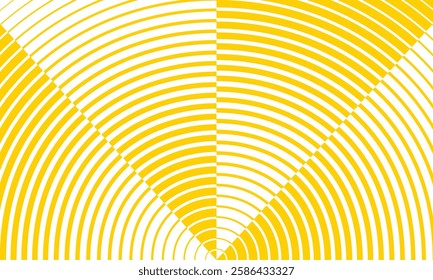 abstract geometric yellow big to small circle line pattern.