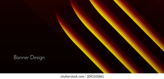 Abstract geometric yellow color decorative design banner background vector