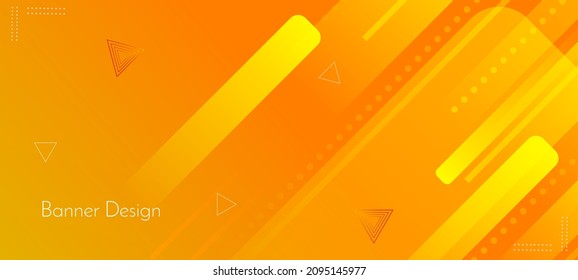 Abstract geometric yellow color shade decorative design banner background