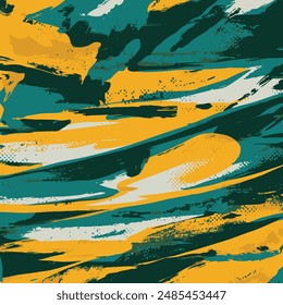 Abstract geometric yellow colorful paint grunge brush texture With halftone pattern for print, fabric, wallpapers, and clothes.