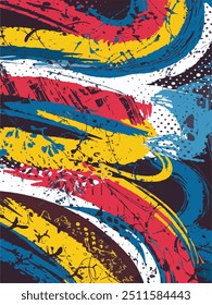 Abstract geometric yellow colorful paint grunge brush texture With halftone pattern for print, fabric, wallpapers, and clothes.