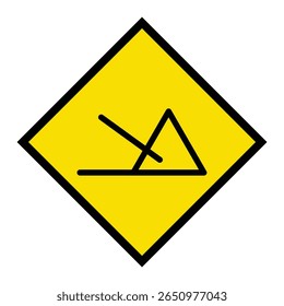 Abstract geometric yellow Falling Rocks Road traffic signal icon design 