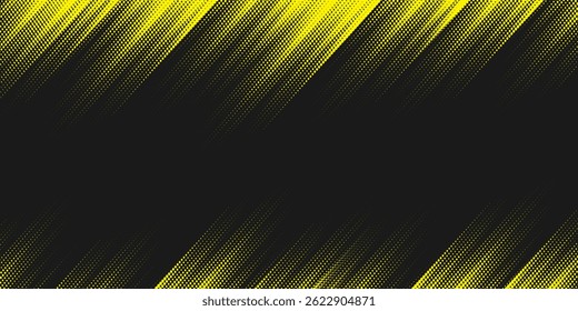 Textura Grunge Quadro Amarelo Geométrico Abstrato Com Design De Padrão De Meio-Tom Em Fundo Preto
