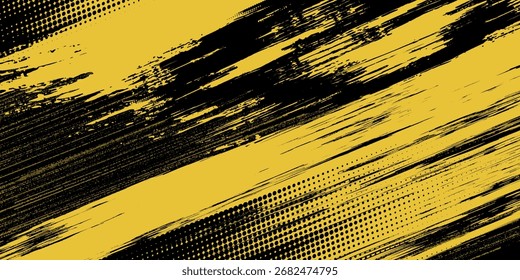Textura amarilla geométrica Abstractas del grunge del marco con el diseño medio del patrón del tono