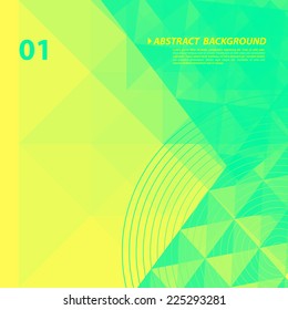 Abstract Geometric Yellow And Green Background, Vector Illustration