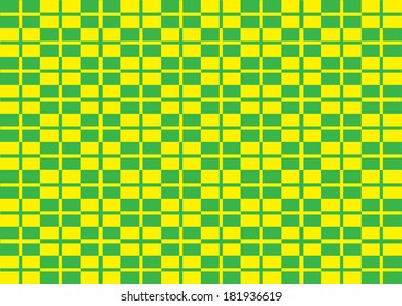 Abstract Geometric Yellow and Green Square Pattern. Vector