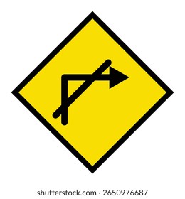 Abstract geometric yellow no right turn road traffic signal icon design 