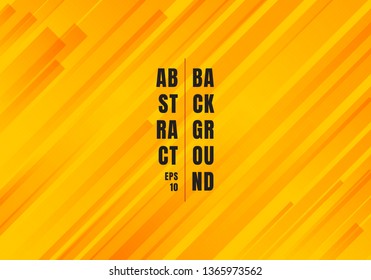 Abstract geometric yellow and orange diagonal stripes lines pattern modern style background. Vector illustration
