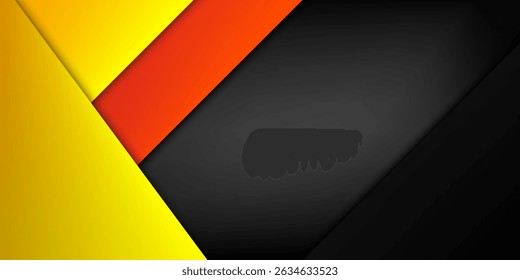 Abstrato geométrico amarelo e vermelho sobreposição no fundo escuro