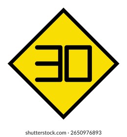 Abstract geometric yellow speed limit road traffic signal icon design 
