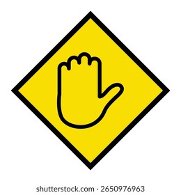 Abstract geometric yellow Stop Ahead Road traffic signal icon design 