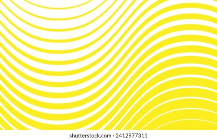 abstract geometric yellow thin to thick smooth wave line pattern.