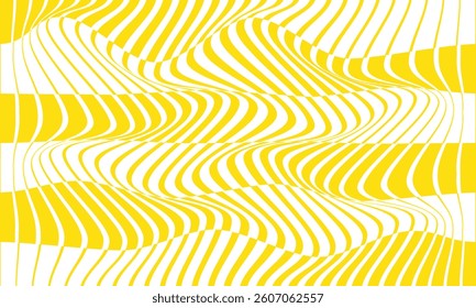 abstract geometric yellow thin to thick wave line pattern can be used background, banner, poster.