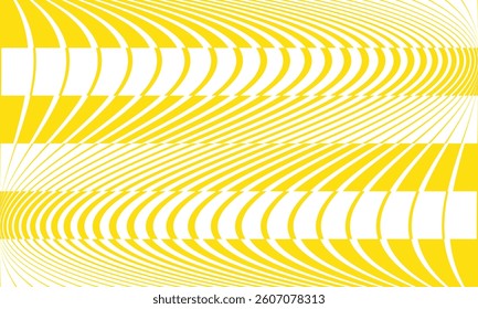 abstract geometric yellow thin to thick wavy line pattern can be used background, banner, poster.