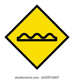 Abstract geometric yellow zigzag speed breaker road traffic signal icon design 