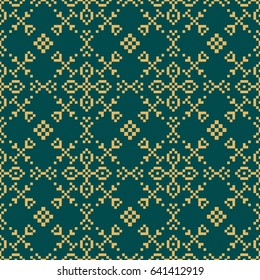 Abstract geometric yellow-green seamless vector pattern