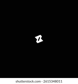 Abstract Geometric Z or 2 Logo Design with Black Background