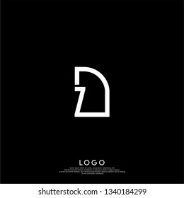 abstract geometric ZD logo letter design concept