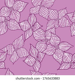 abstraktes geometrisches Zebra-Tiermuster, violett-weißes Blumenmuster