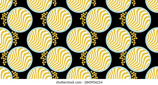 Abstract geometric zebra pattern on black background.Vector design for fashion prints and backgrounds.
