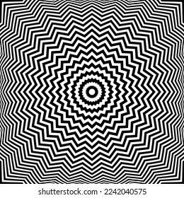 Abstraktes Geometrisches Zig Zag Lines Op Art Muster. 3D-Effekt. Vektorgrafik.