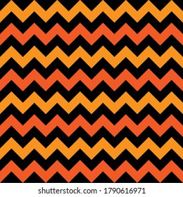 Abstract geometric zigzag texture. Black and orange. Vector illustration.