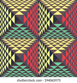 Abstract geometrical  3d background.  Seamless pattern. 