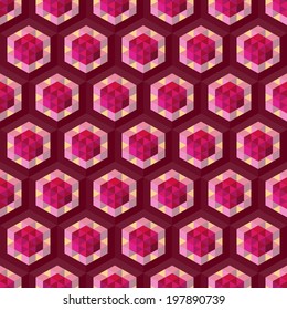 Abstract geometrical 3d background. Seamless pattern.  Mosaic. Vector illustration. Can be used for wallpaper, web page background. 