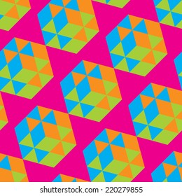 Abstract geometrical 3d background. Seamless pattern.  Mosaic. Vector illustration. Can be used for wallpaper, web page background. 