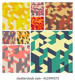 Abstract Geometrical 3d Background. Vector set.