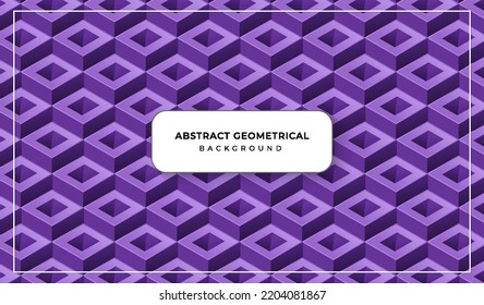 Abstract geometrical 3d hexagonal shapes with purple background