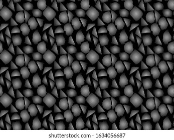 Abstract geometrical 3d pattern with polka dot and black background