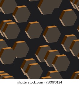 abstract geometrical 3d vector pattern. optical illusion background. interior design seamless wallpaper