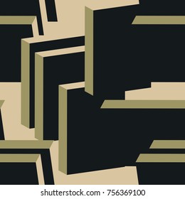 abstract geometrical 3d vector pattern. optical illusion background. interior design seamless wallpaper