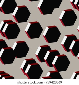 abstract geometrical 3d vector pattern. optical illusion background. interior design seamless wallpaper
