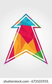 abstract geometrical arrow