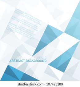 Abstract geometrical background with blue triangles and space for your message. Vector, EPS10